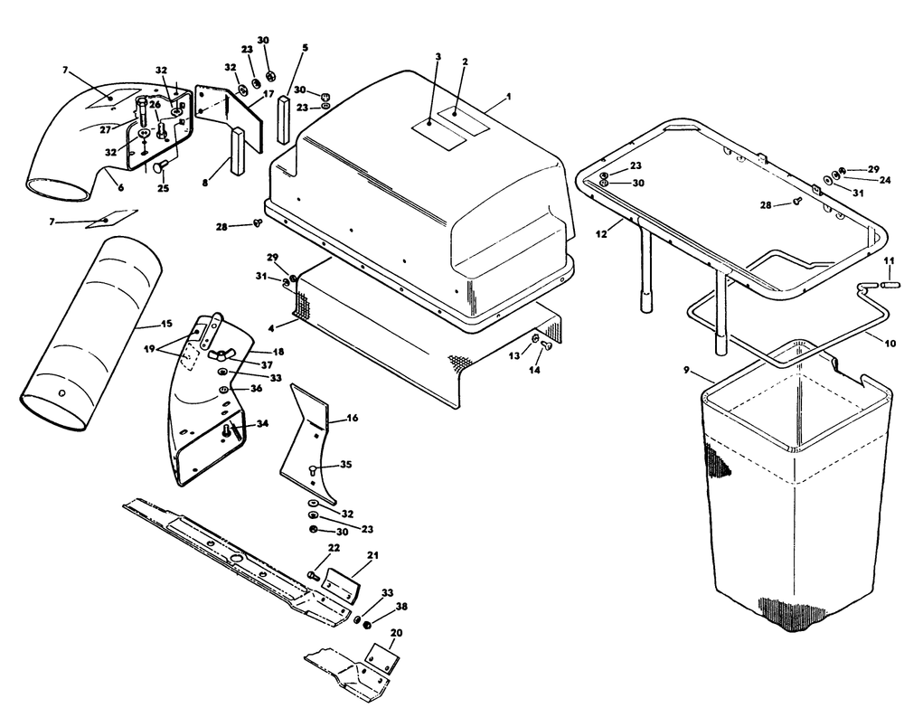 Grass Catcher 1 Diagram and Parts List for 62542C (H00000001-H99999999)(1989) Lawn Boy Lawn Tractor